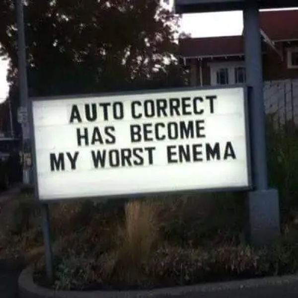 Funny autocorrect sign