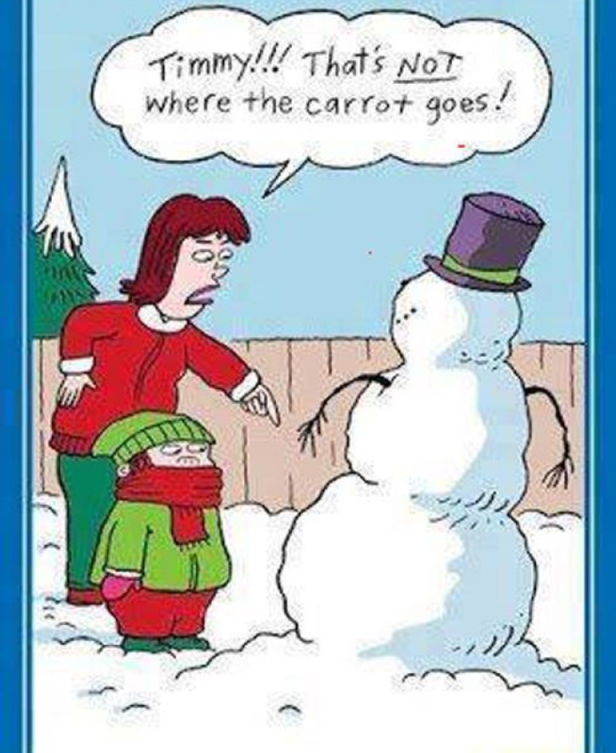 Misplaced Carrot funny snowman image