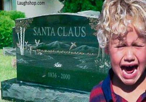 Kid crying Santa dead funny christmas image