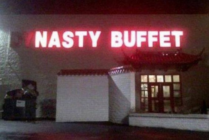 Funny nasty buffet sign