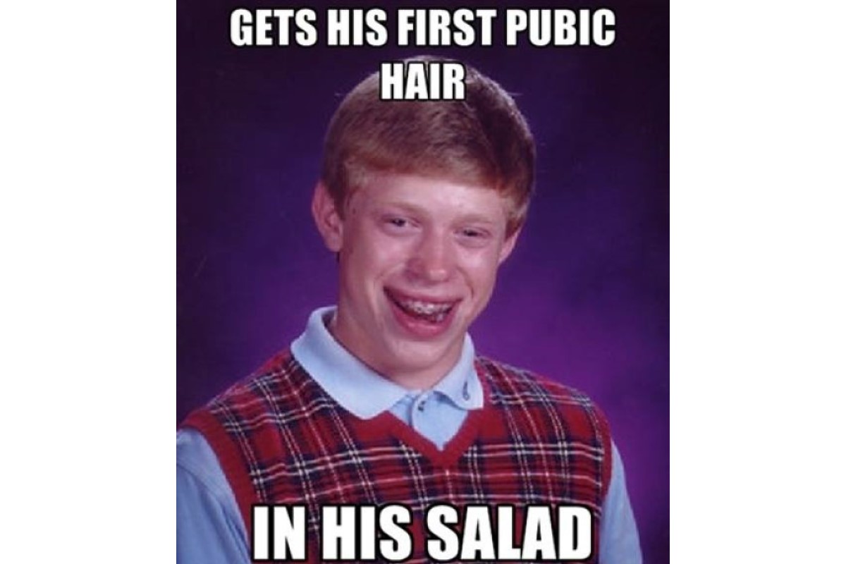 Bad Luck Brian image gets first pube - in his Salad