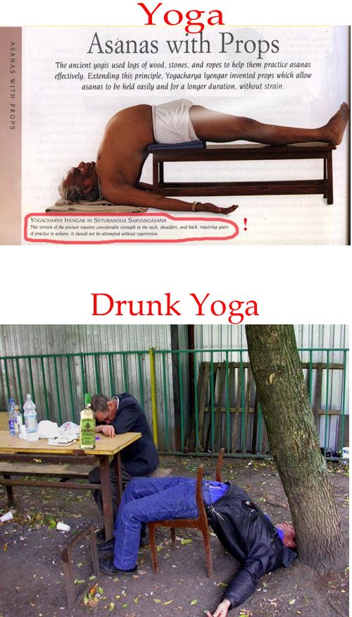 Regular yoga versus drunk yoga image