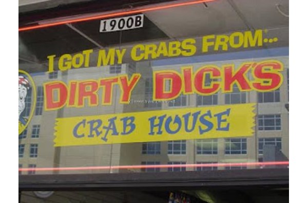 funny sign image get crabs from dirty dicks crab house