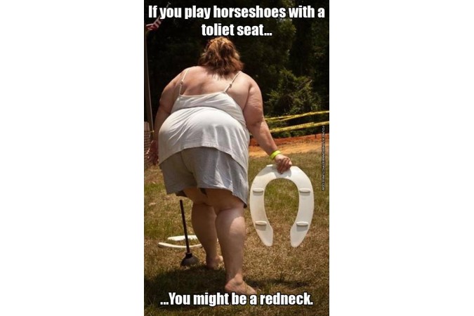 funny redneck horseshoes image using toilet seats