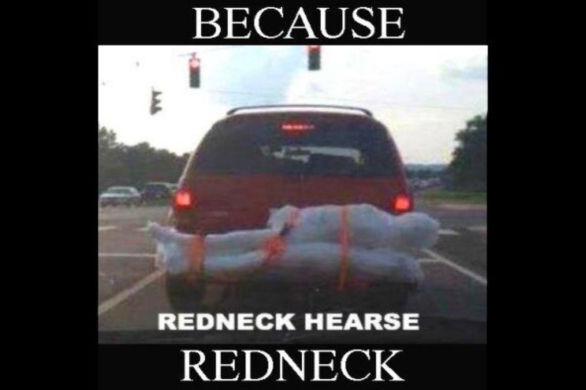 Redneck hearse tailgate image