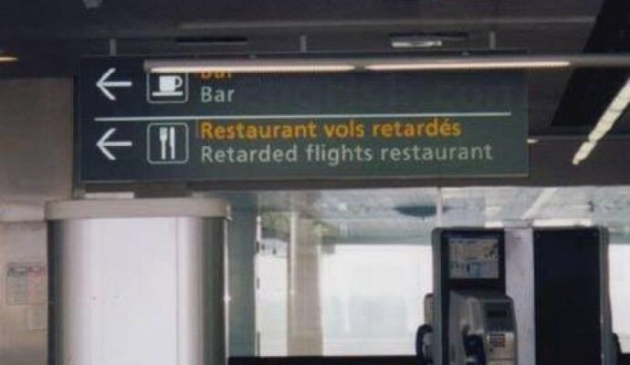 funny airport restaurant sign retarded flights