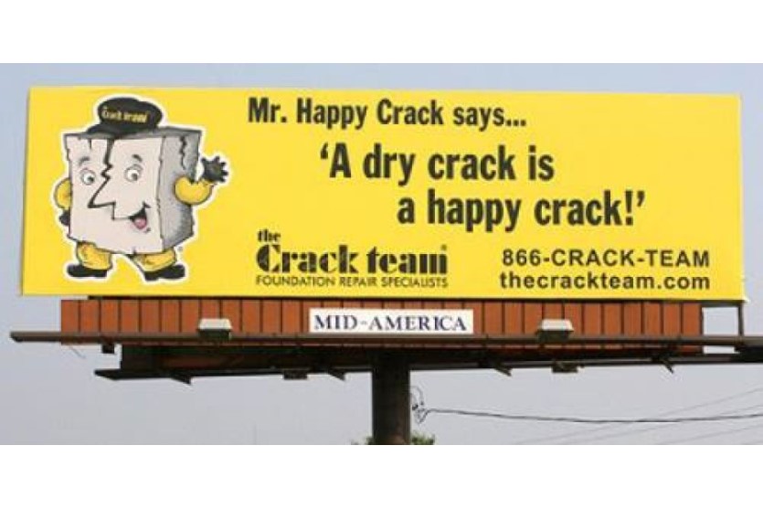 Mr. Happy Crack funny billboard sign