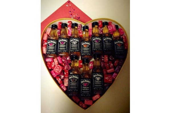 redneck gift box candy heart with jack daniels image
