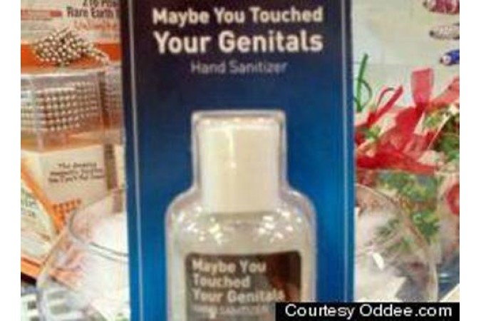 funny product hand sanitizer because maybe you touched your genitals