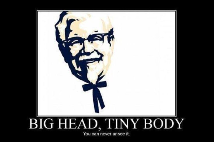 colonel sanders big head tiny body funny image