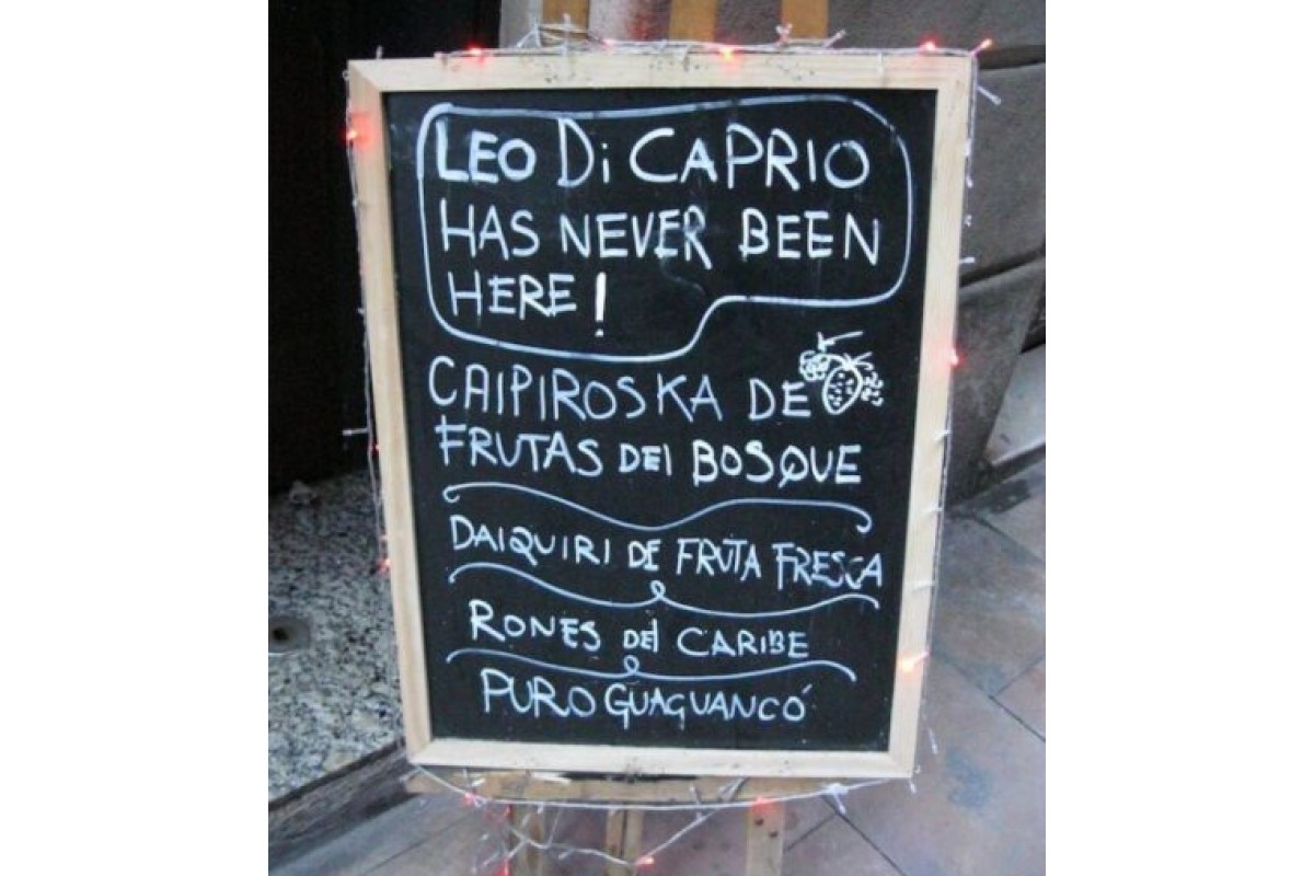 Funny Leo DeCaprio has never been here sign