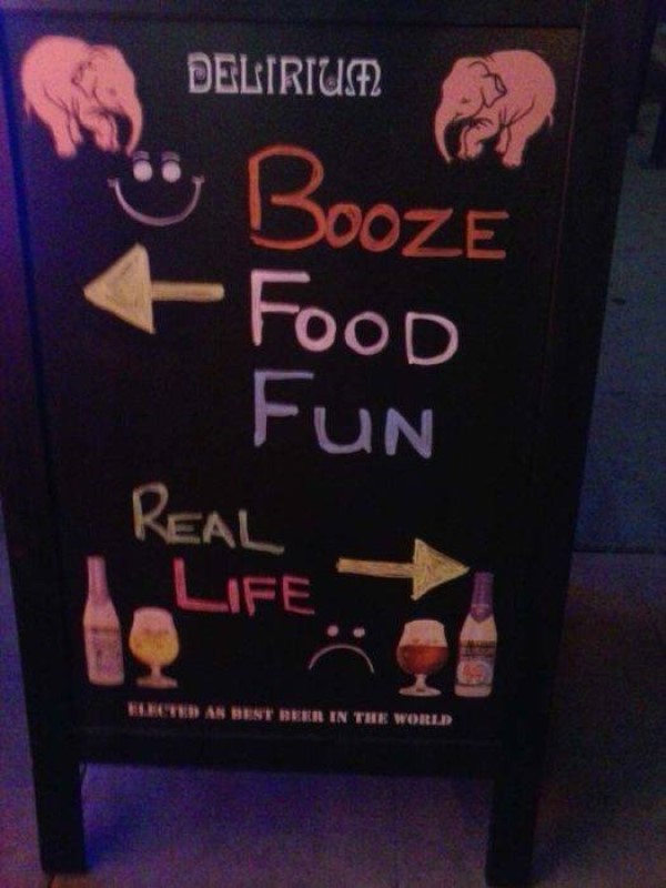 funny signs booze food and fun image