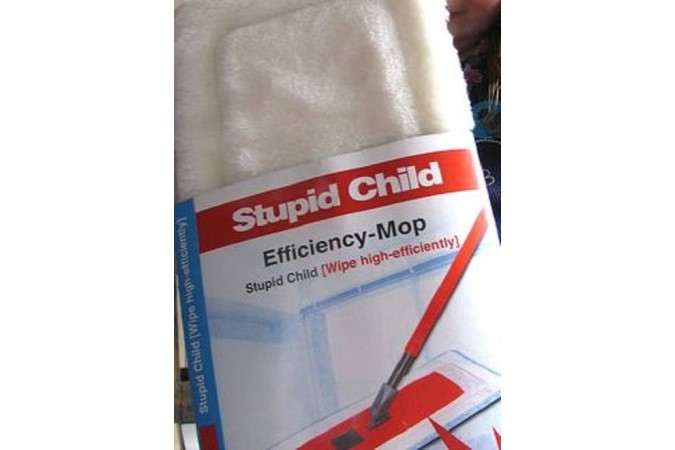stupid child floor mop funny product image