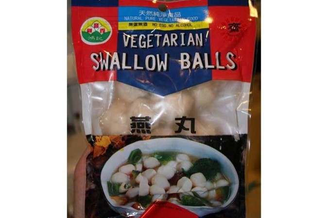 Vegetarian swallow balls funny fail product