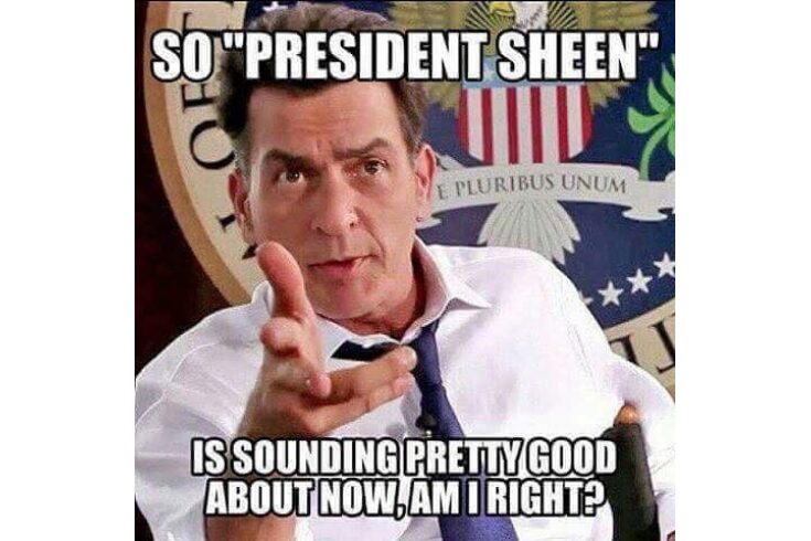 Alternate Candidate Charlie Sheen funny image