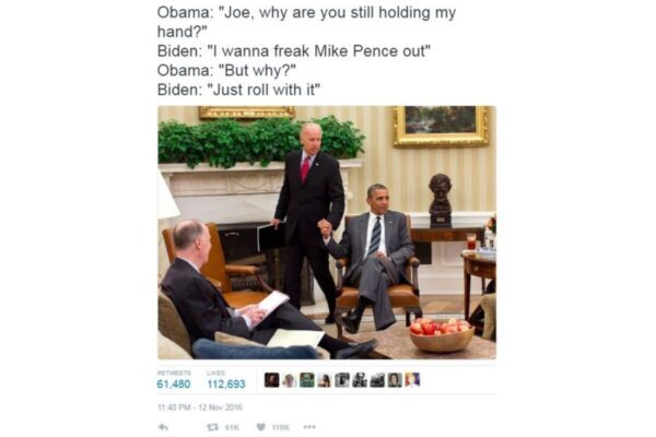 Why Hold Hands Biden Obama image