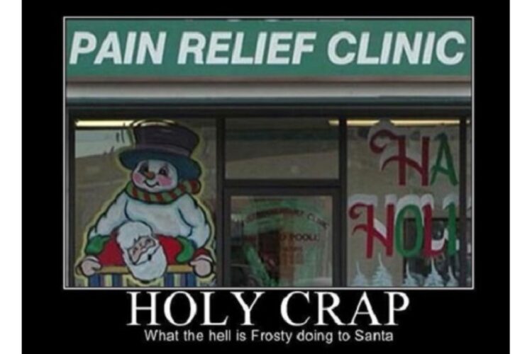 Why Does Santa Hurt funny Christmas image