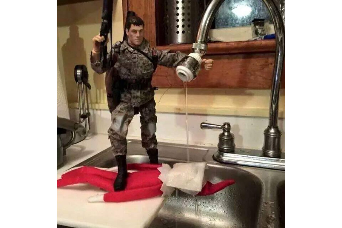 Elf On A Shelf Water Boarded funny image