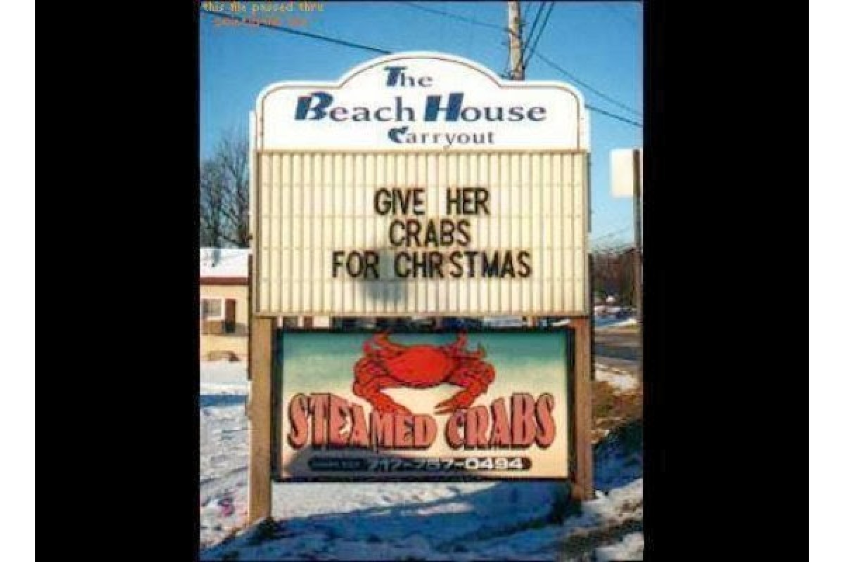 Give Her Crabs For Christmas sign image