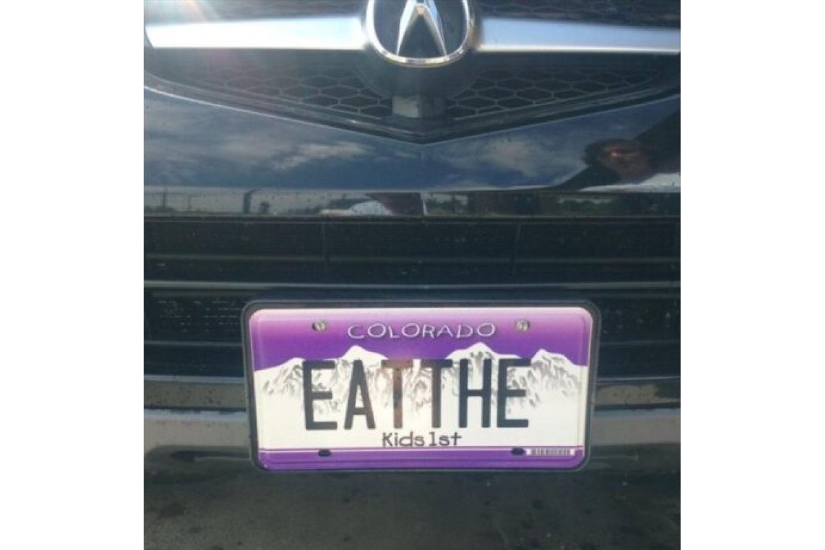 Eat Kids First license plate image