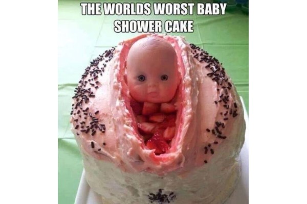 The Worlds Worst Baby Shower Cake image