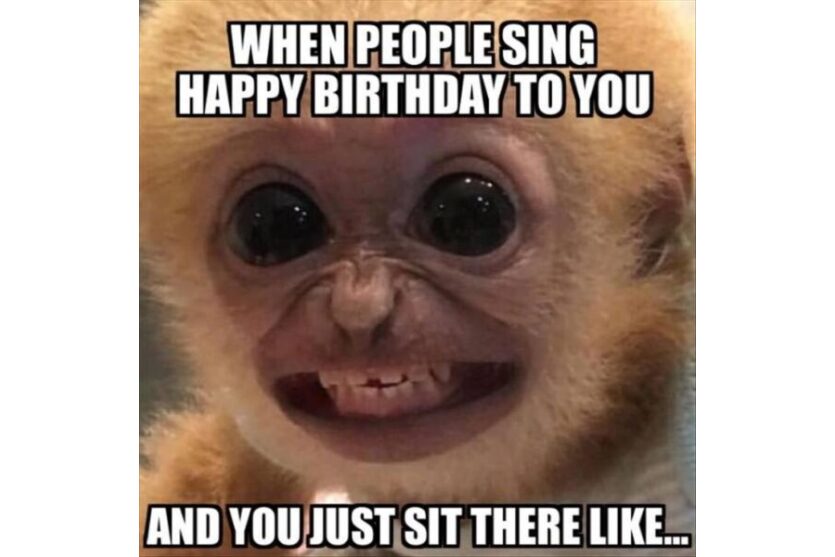 Happy Birthday Awkward funny monkey image