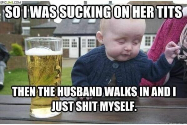 Drunk baby Caught In The Act by the husband image