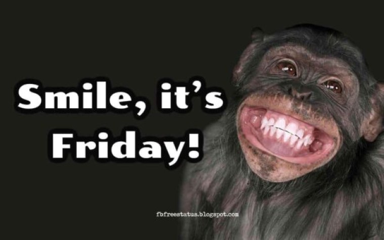 Smile Its Friday chimp image