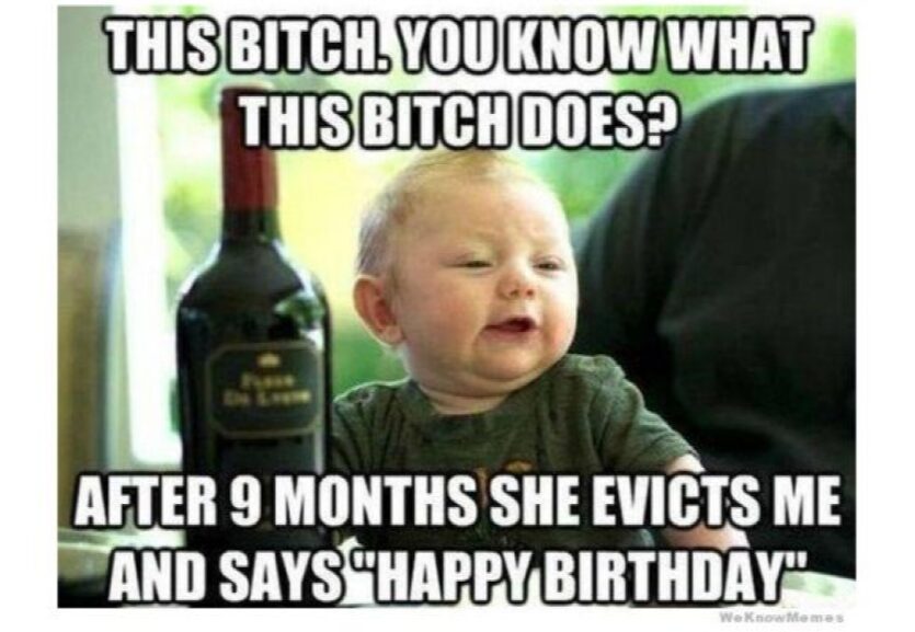 Drunk Baby Happy Birthday image