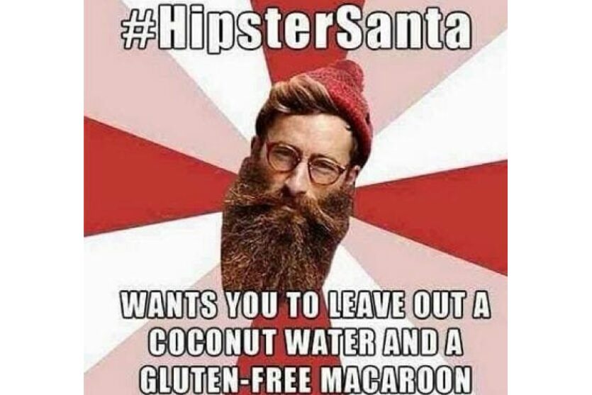 Hipster Santa funny image