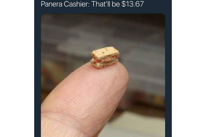funny Panera Bread tiny sandwich high price meme