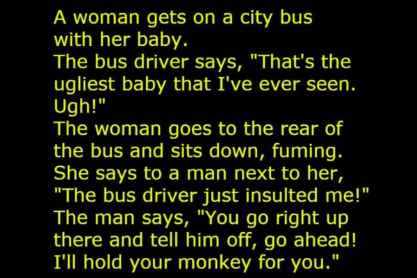 Woman Bus Baby funny joke