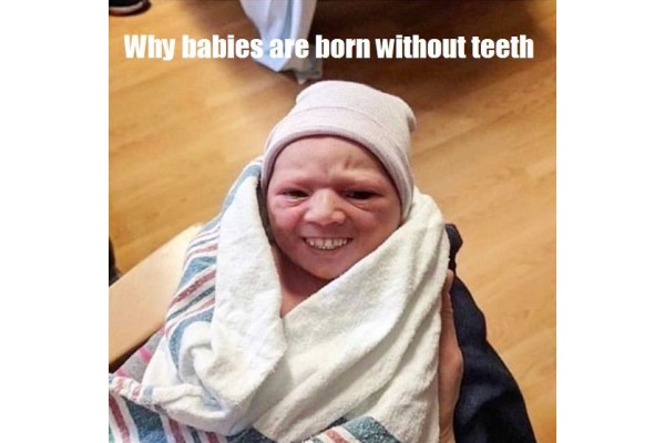 Why babies are born without teeth image