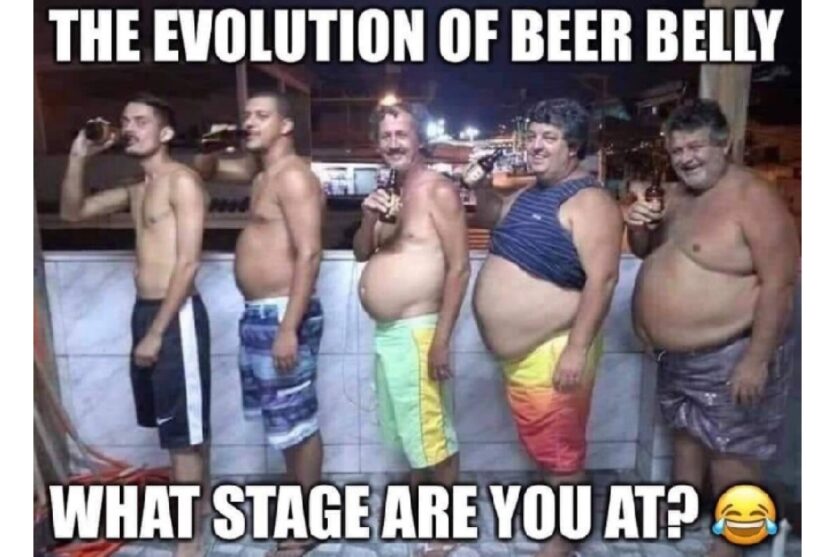 Beer Belly Evolution over time funny beer image