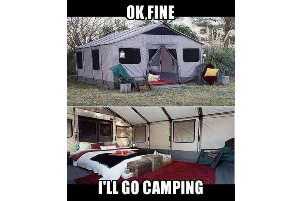 Proper camping funny image