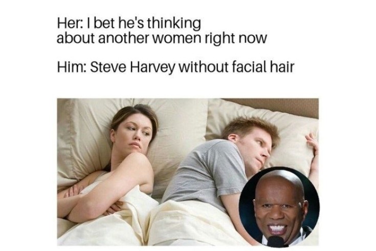 Steve Harvey Thoughts sans facial hair image