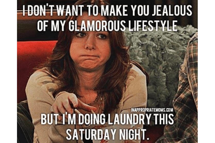 Another Glamorous Saturday Night doing laundry funny image