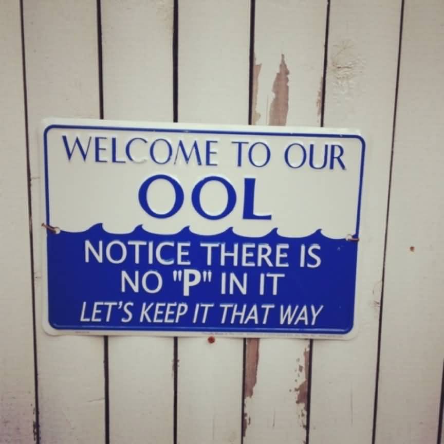 funny pool sign image