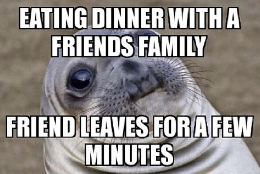 Awkward family dinner meme