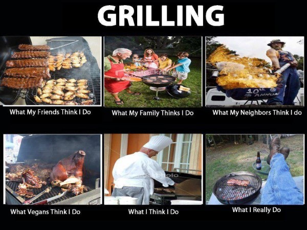 what people think I do when grilling image