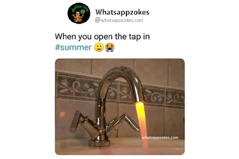 Summer heat be like this funny water faucet image