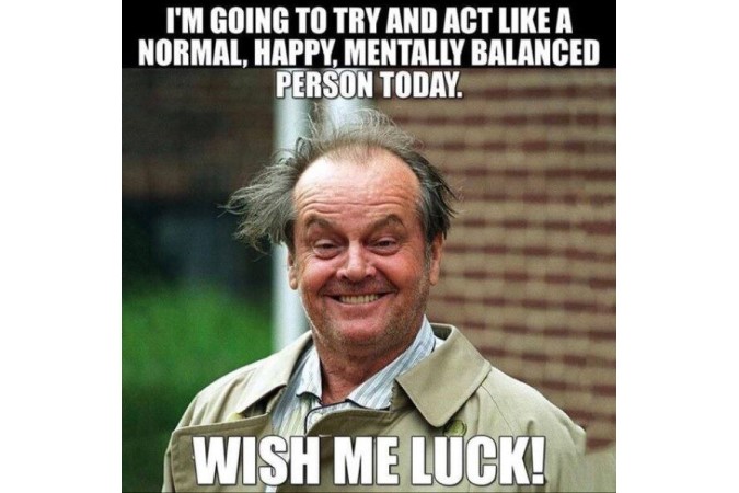 Jack Nicholson meme titled acting normal
