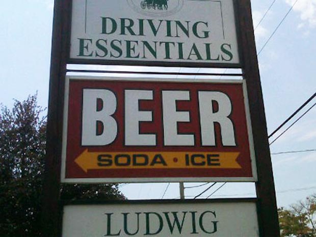 Funny pictures driving essentials beer in not one of them