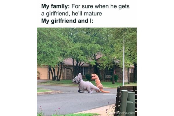 Maturity boyfriend girlfriend dinosaur image