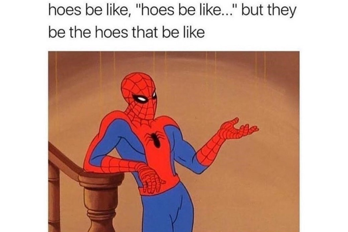 Hoes be like spider man image