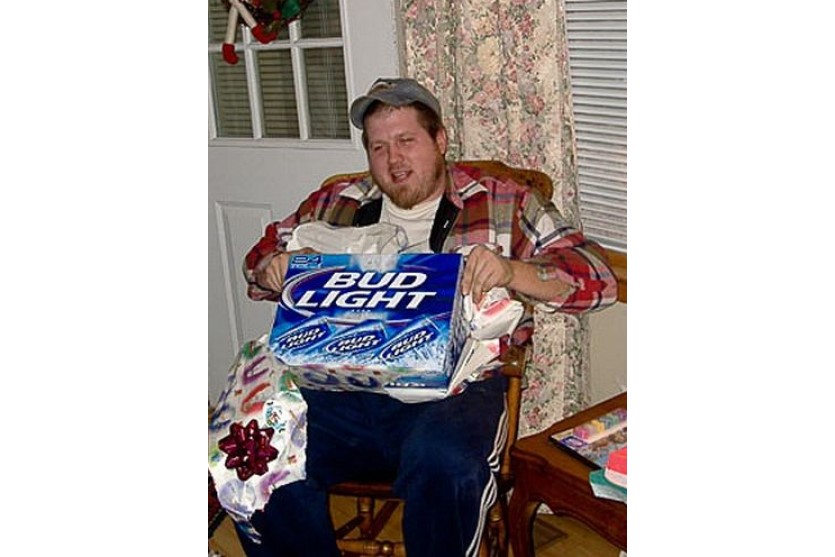 Redneck Christmas Gift image with a box of bud light