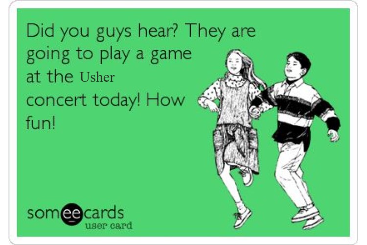 Usher concert game being played image