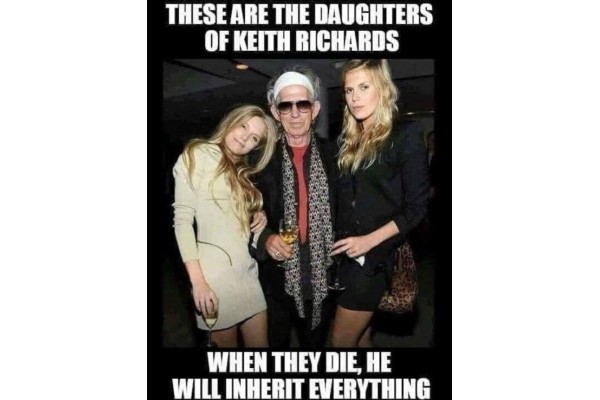 Keith Richards Daughters - Keith inherits everything when they die image