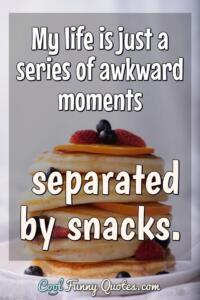 My life is a series of awkward and humiliating moments separated by snacks dessert image