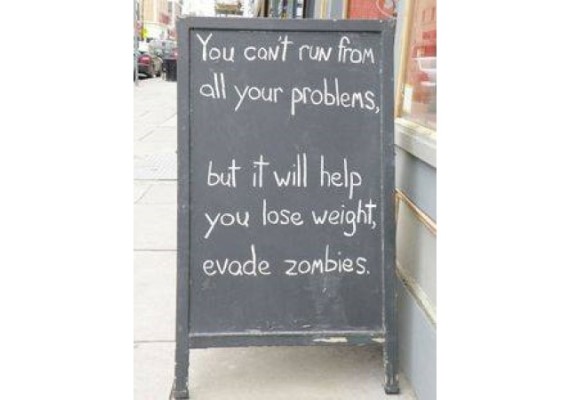 Problems are relative - funny restaurant sign re zombies